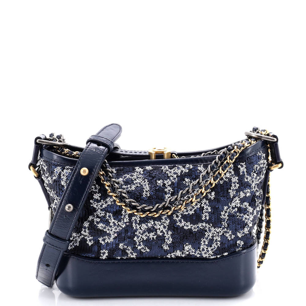 Chanel Small Gabrielle Hobo Logo Motif Sequins